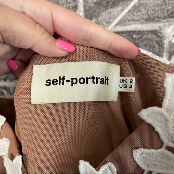 Self Portrait Azaelea guipure lace dress white midi - Picture 7 of 15